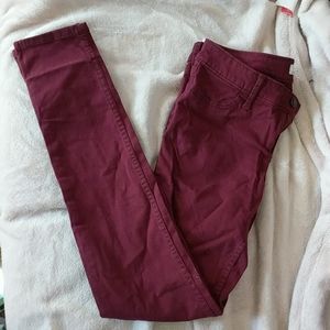NWT Hollister burgundy skinny chino sz 3